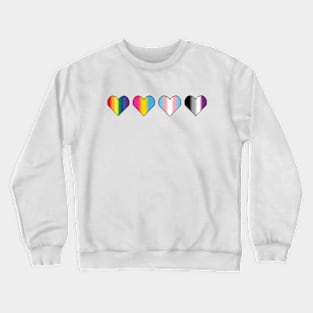 Four Pixel Heart Designs in LGBTQ pride flag colors Crewneck Sweatshirt